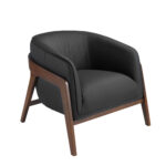 Fauteuil en cuir noir