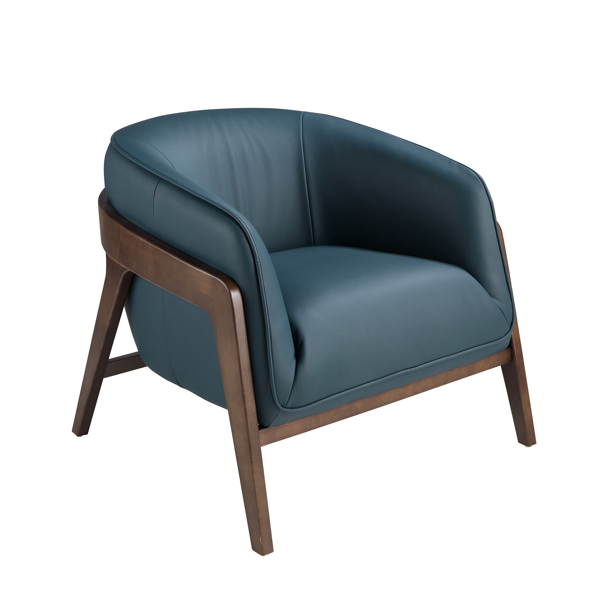 Fauteuil en cuir bleu pétrole Fauteuil en cuir bleu pétrole