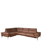 Brown leather modular relax corner sofa