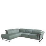Sofá chaise longue relax izquierda piel verde turquesa
