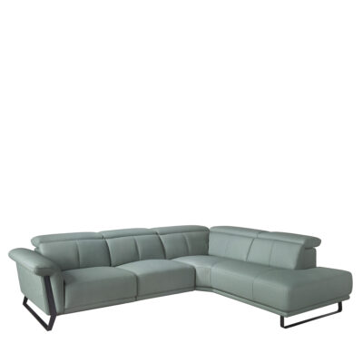Sofá chaise longue relax derecha piel verde turquesa sofa - Angel Cerdá