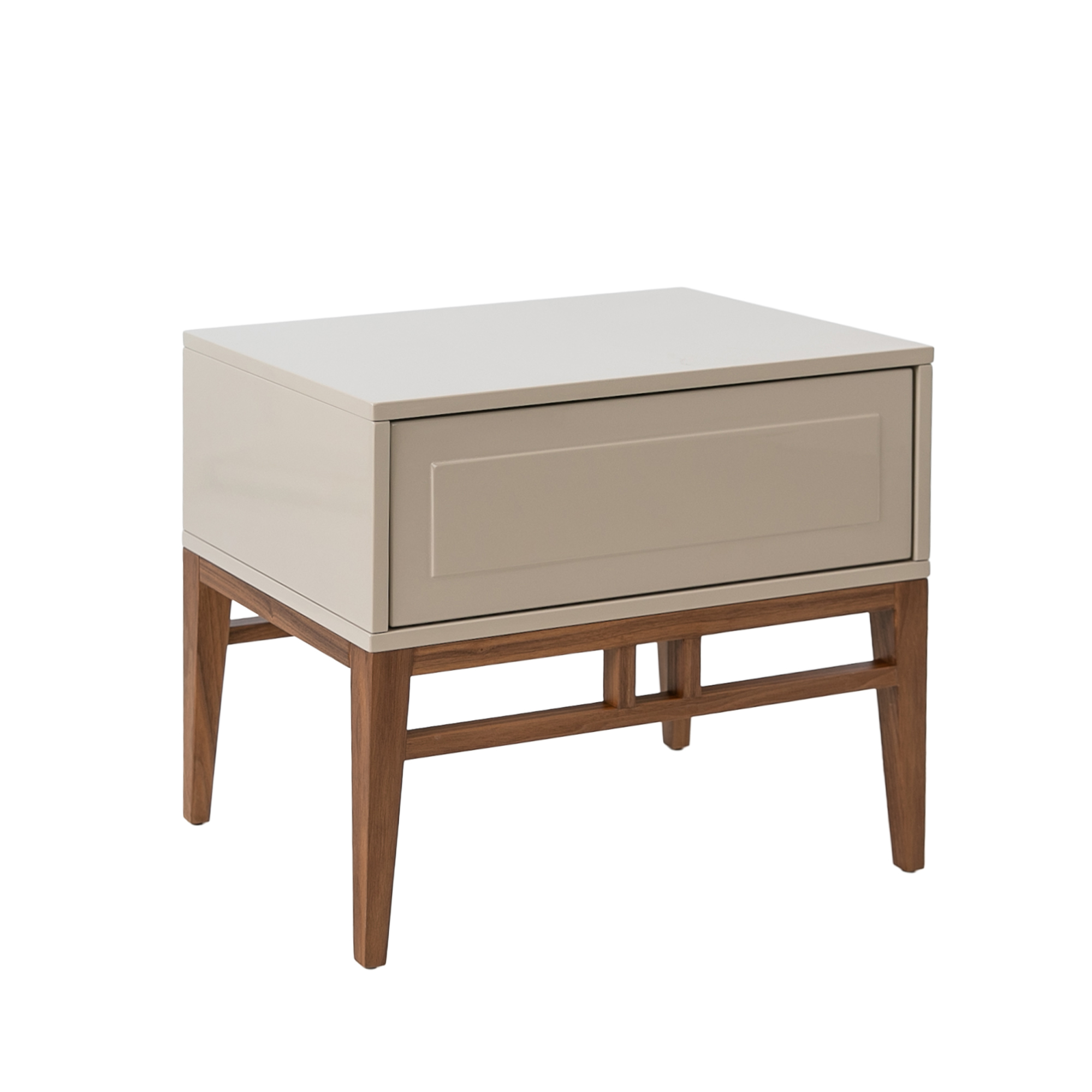 Table de chevet en bois Niebla et Noyer