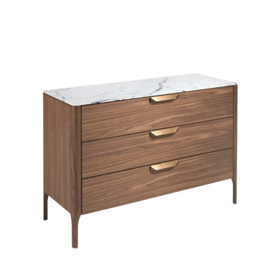 Cómoda nogal con tapa de cristal imitación mármol chest of drawers - Angel Cerdá