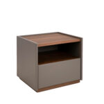 Bedside table walnut wood and MDF lacquered