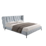 Cama tela color gris azulado claro