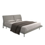 Lit en tissu gris foncé