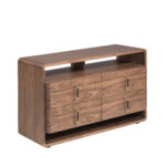 Комод из ореха и чёрного ПВХ