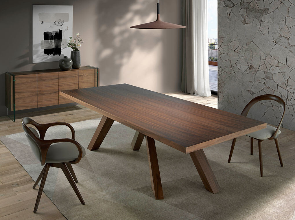 Sideboard in walnut veneered wood with tempered glass sides. Sideboard in walnut veneered wood with tempered glass sides.