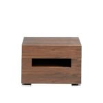 Walnut wood bedside table with interior led lighting