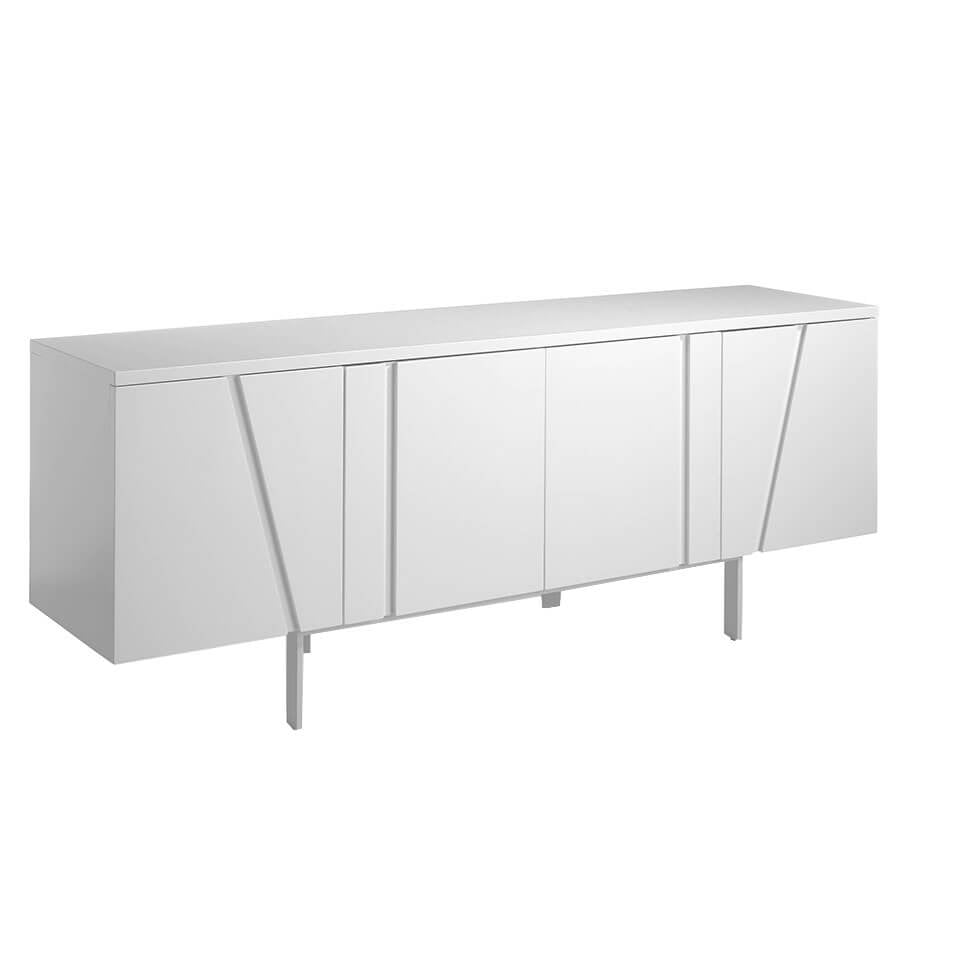 White wood and steel sideboard