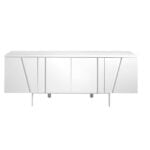 White wood and steel sideboard