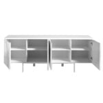 White wood and steel sideboard