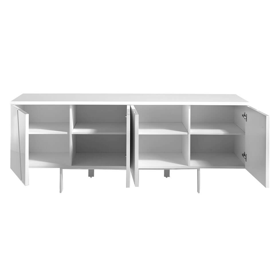 White wood and steel sideboard