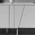 White wood and steel sideboard
