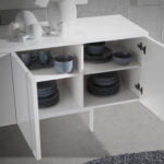 White wood and steel sideboard