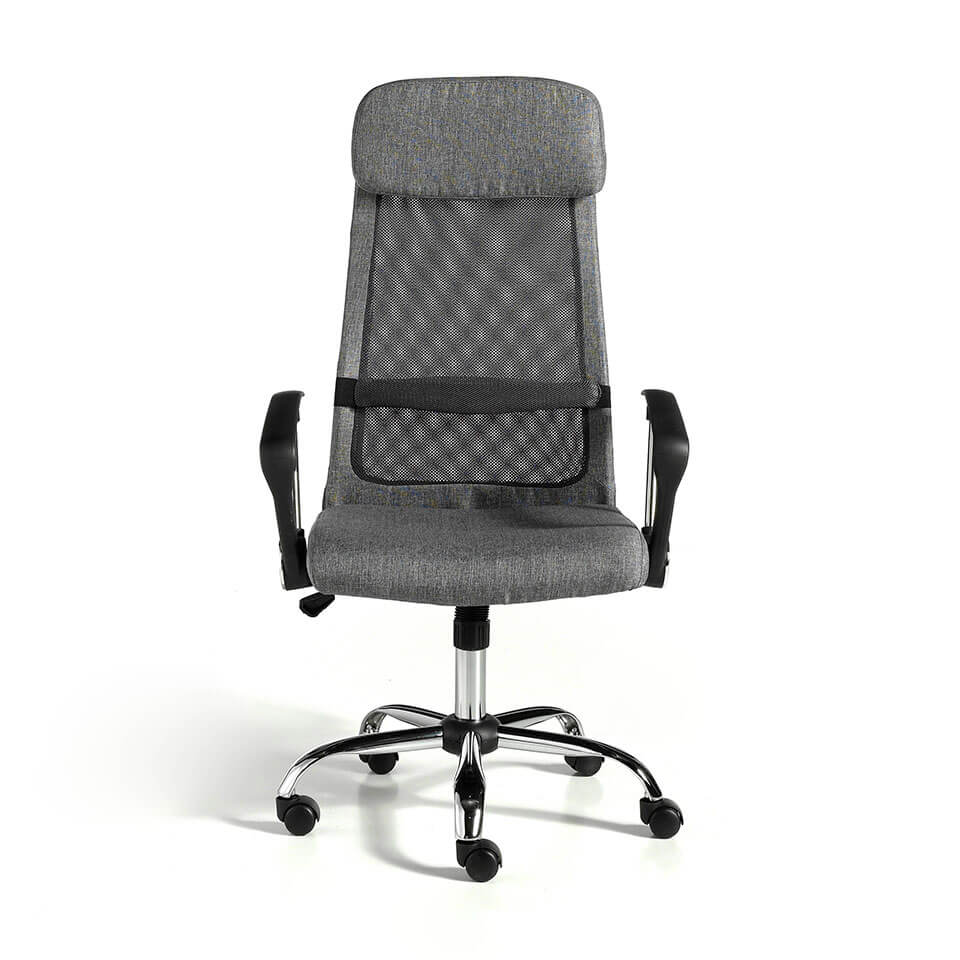 Gray swivel office chair with chromed steel frame Gray swivel office chair with chromed steel frame