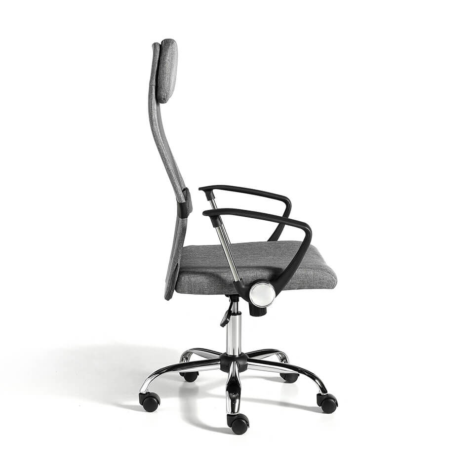 Gray swivel office chair with chromed steel frame Gray swivel office chair with chromed steel frame