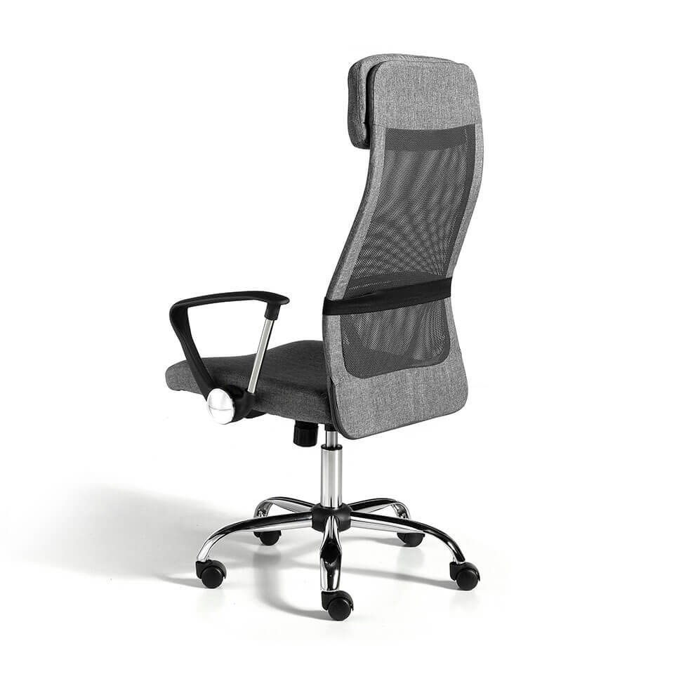 Gray swivel office chair with chromed steel frame Gray swivel office chair with chromed steel frame