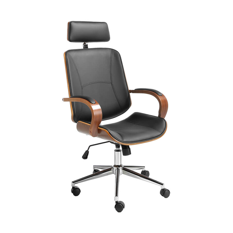 Office armchair upholstered in black leatherette Office armchair upholstered in black leatherette