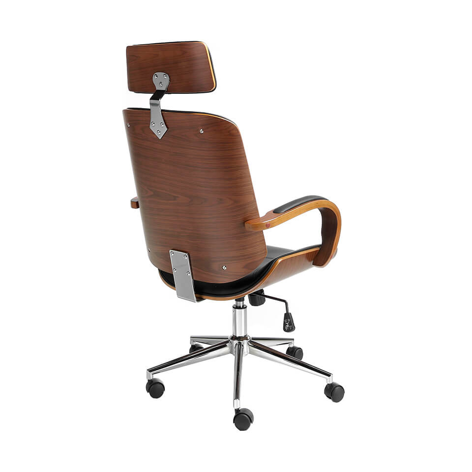 Office armchair upholstered in black leatherette Office armchair upholstered in black leatherette