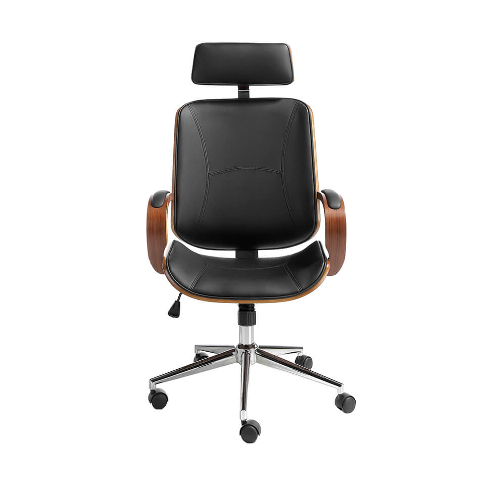Office armchair upholstered in black leatherette Office armchair upholstered in black leatherette