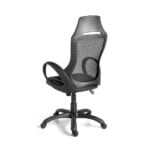 Black swivel office chair with armrests