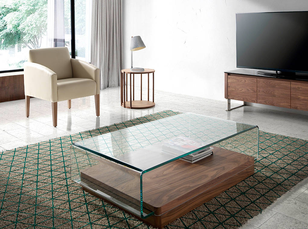 Walnut round wood corner table Walnut round wood corner table