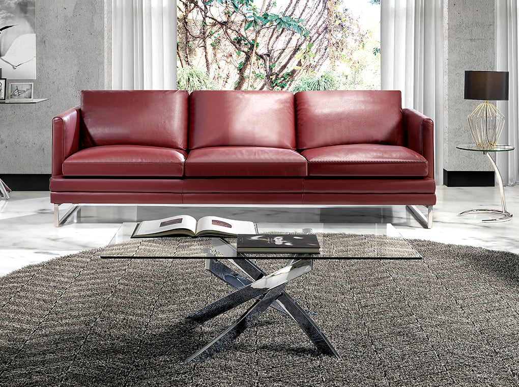 Coffee table with stainless steel base. Coffee table with stainless steel base.