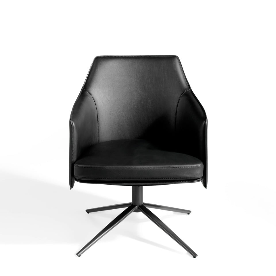 Swivel armchair upholstered in leatherette Swivel armchair upholstered in leatherette