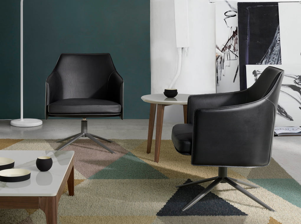Swivel armchair upholstered in leatherette Swivel armchair upholstered in leatherette