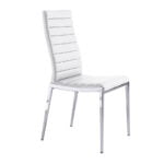 Chair upholstered in leatherette with chromed steel frame
