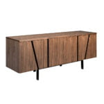 Credenza in legno di noce e acciaio nero