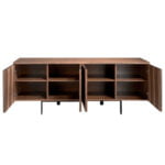 Walnut wood and black steel sideboard