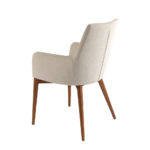 Chair upholstered in fabric with structure in Walnut color