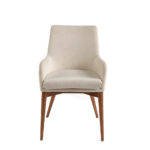 Chair upholstered in fabric with structure in Walnut color