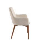 Chair upholstered in fabric with structure in Walnut color