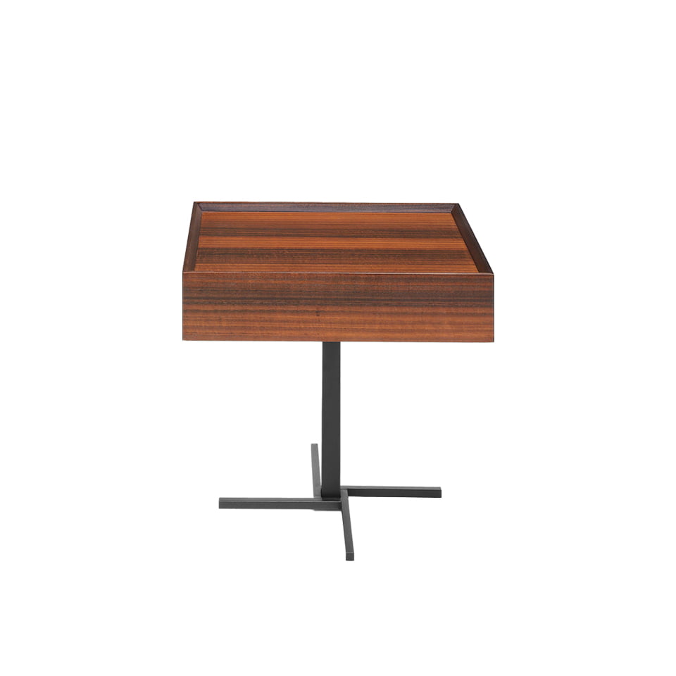 Bedside table made of walnut veneered wood with front drawer Bedside table made of walnut veneered wood with front drawer