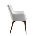 Chair upholstered in leatherette with Walnut colored wooden structure