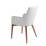 Chair upholstered in leatherette with Walnut colored wooden structure