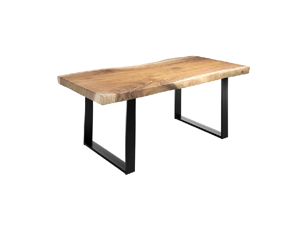 Suar Holz Esstisch und schwarzes Schmiedeeisen Suar Holz Esstisch und schwarzes Schmiedeeisen