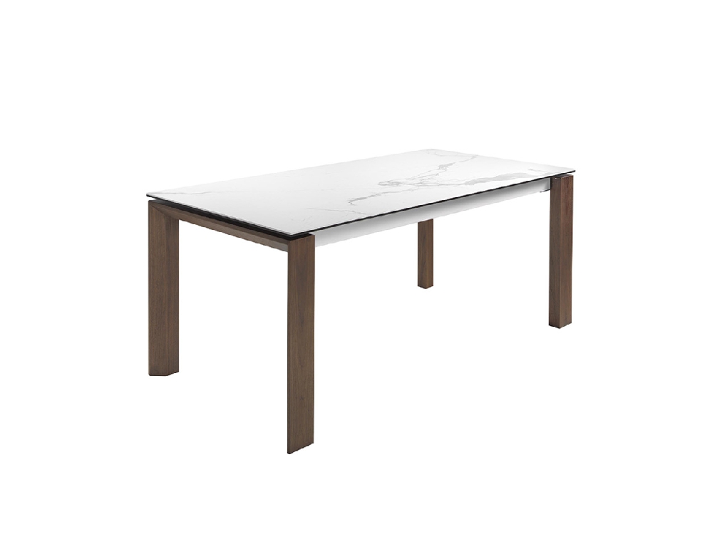 Porcelain and walnut wood dining table
