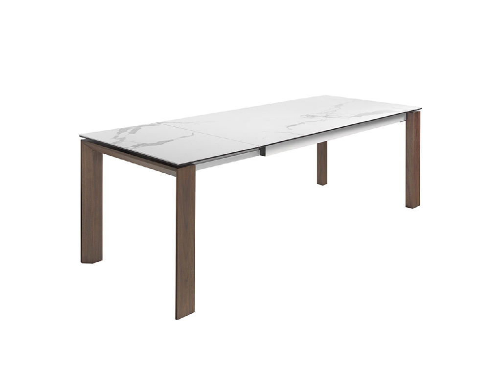 Porcelain and walnut wood dining table