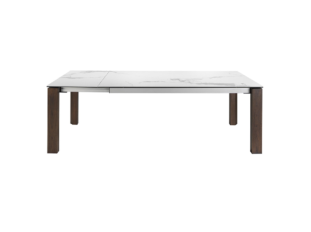 Porcelain and walnut wood dining table