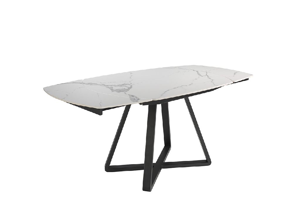 Porcelain and black steel dining table