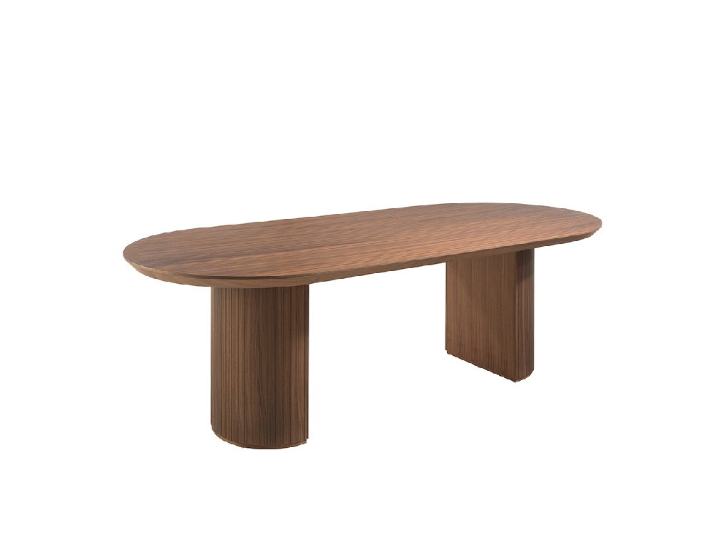 Mesa comedor madera chapada nogal