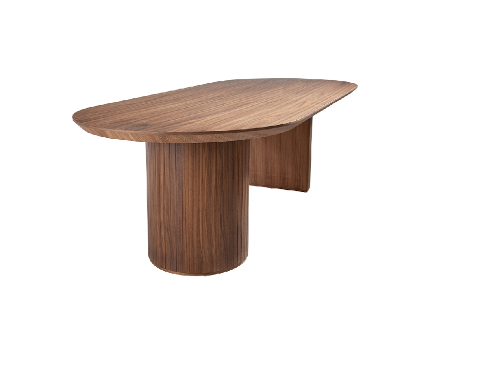 Mesa comedor madera chapada nogal