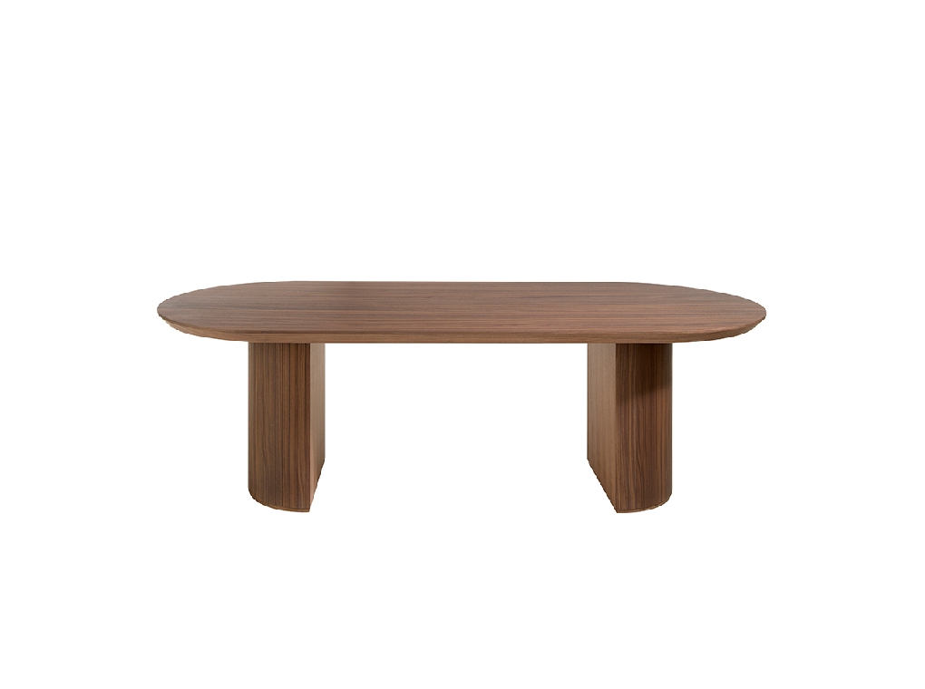 Mesa comedor madera chapada nogal