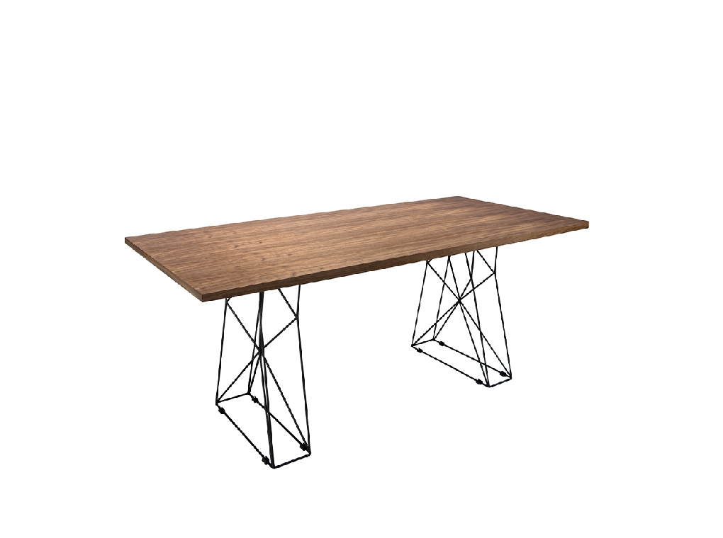 Mesa comedor rectangular y acero epoxy negro