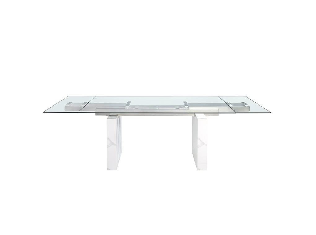 Mesa comedor extensible rectangular cristal templado