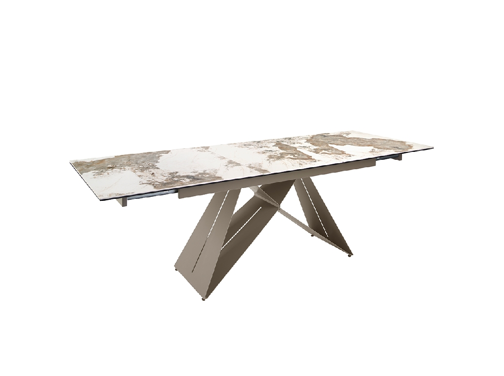 Mesa comedor extensible rectangular mármol porcelánico